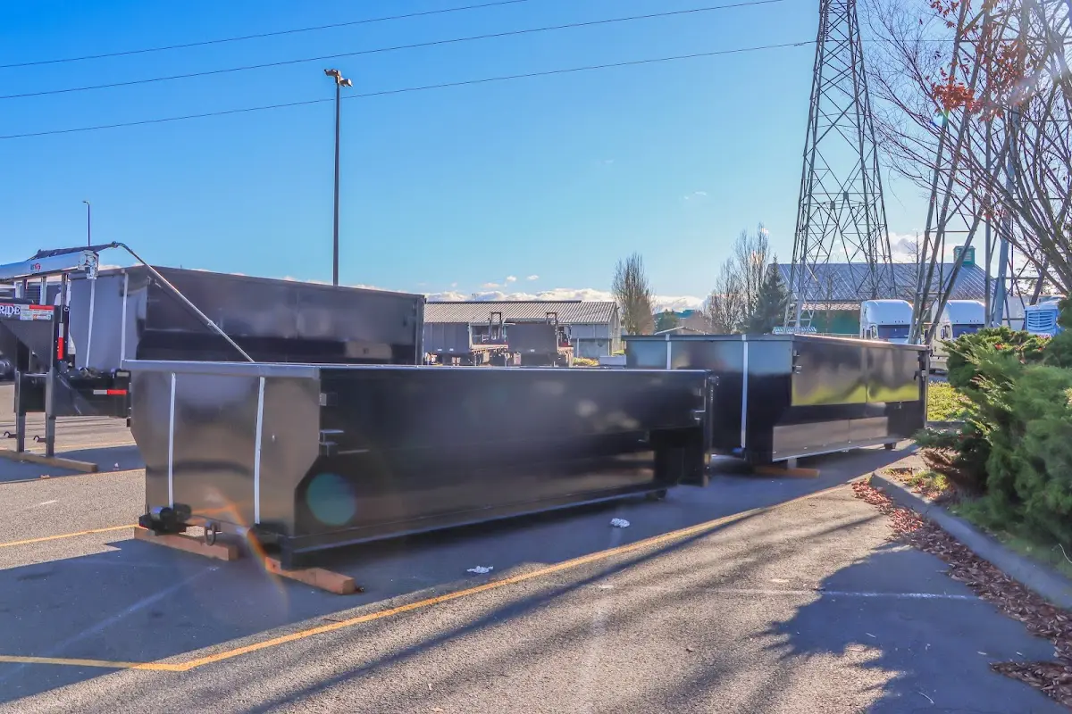 Roll-off dumpster ready for waste disposal at job site for Residential Dumpster Rental in Deerfield